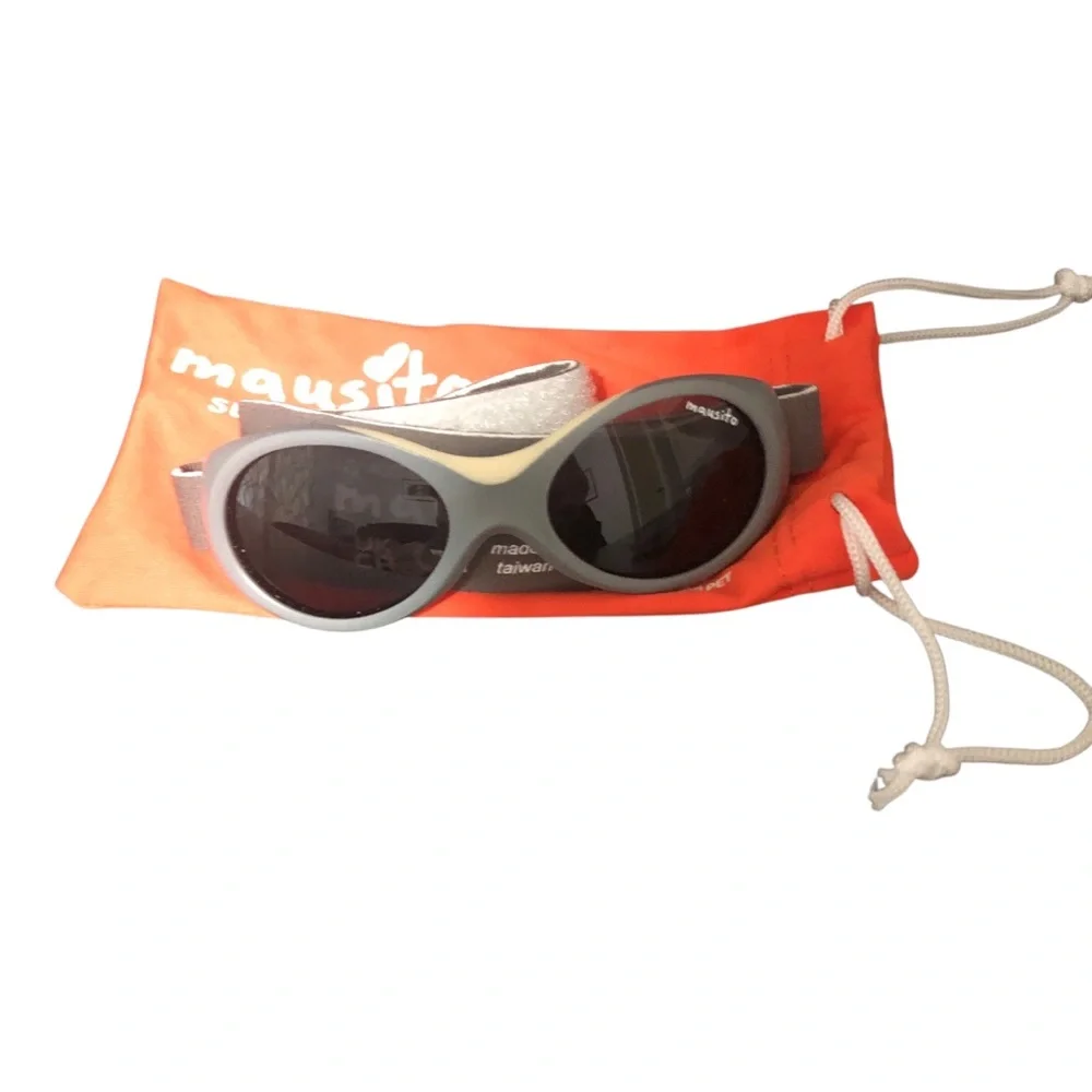 Mausito infant baby wrap around silver grey sunglasses